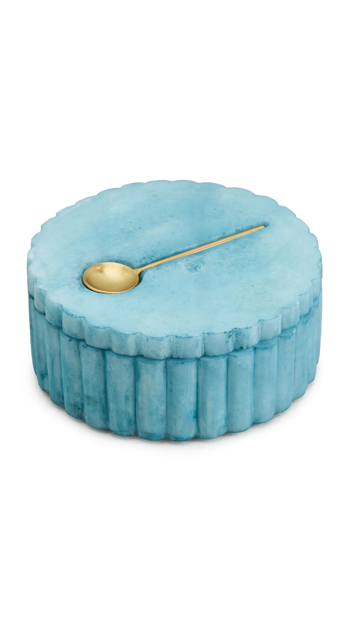 Kassatex Women's Shopbop x Bath Salt Cellar with Spoon, Azure, Blue, One Size