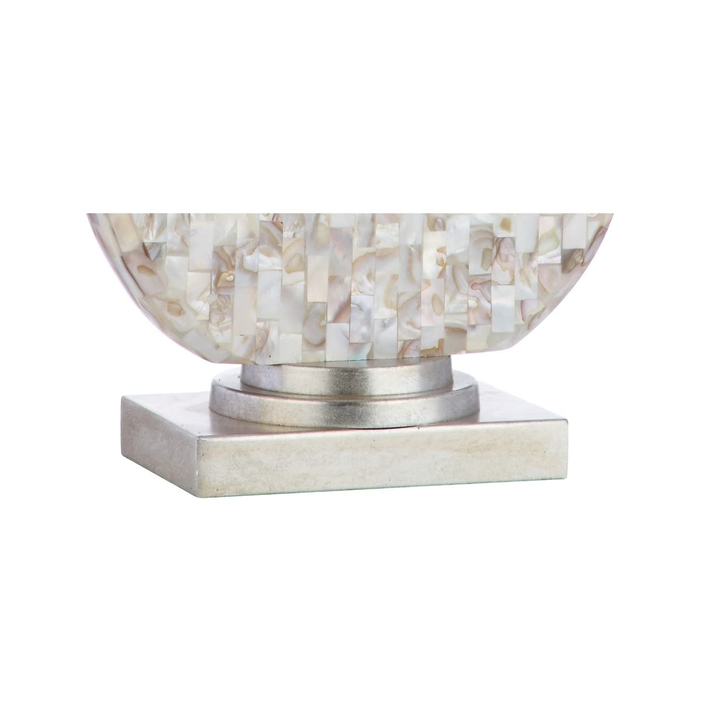 JONATHAN Y 24" Dennis Cream Mother-of-Pearl Seashell Table Lamp, Coastal Traditional Bedside Lamp for Living Room Bedroom, White Linen Drum Shade, LED Bulb Included JYL1050A