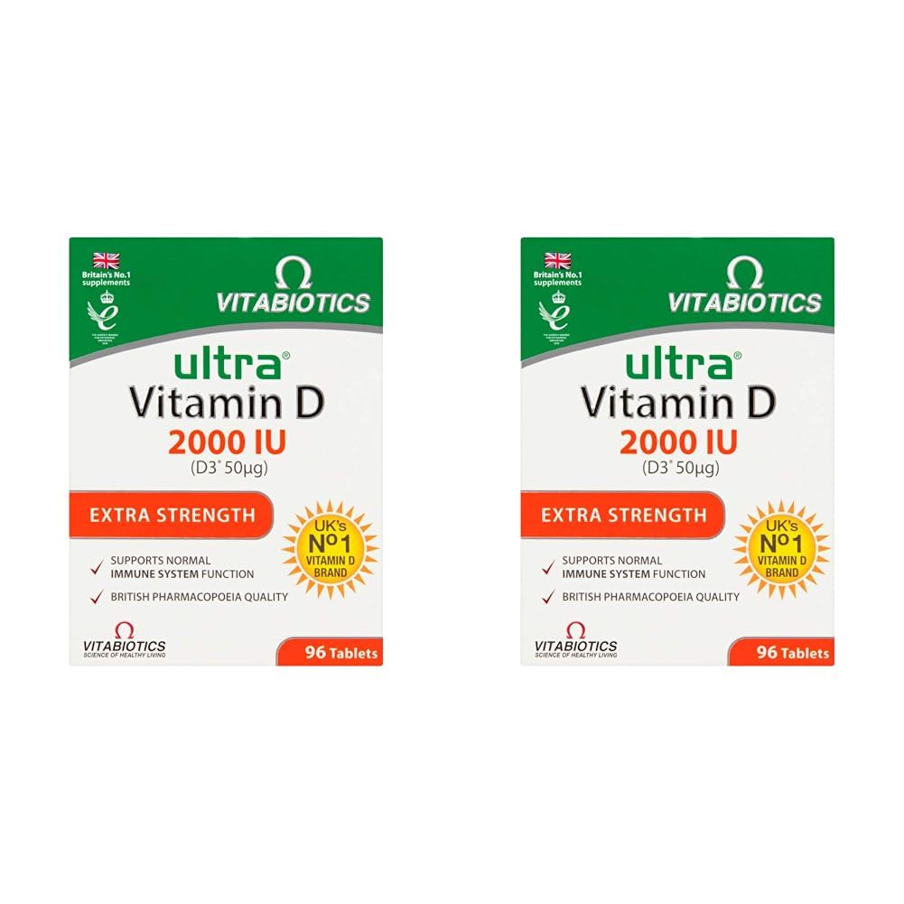 Vitabiotics Ultra Vitamin D Tablets 2000IU Extra Strength - 96 Count (Pack of 2)