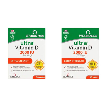 Vitabiotics Ultra Vitamin D Tablets 2000IU Extra Strength - 96 Count (Pack of 2)