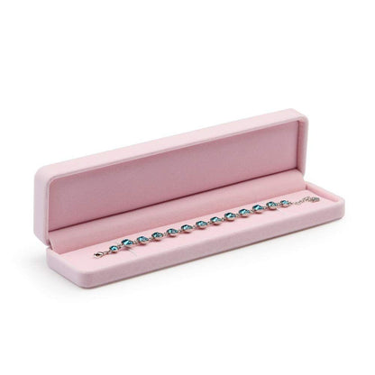 Oirlv Pink Velvet Bracelet Gift Box Long Chain/Necklace Storage Box Jewelry Storage