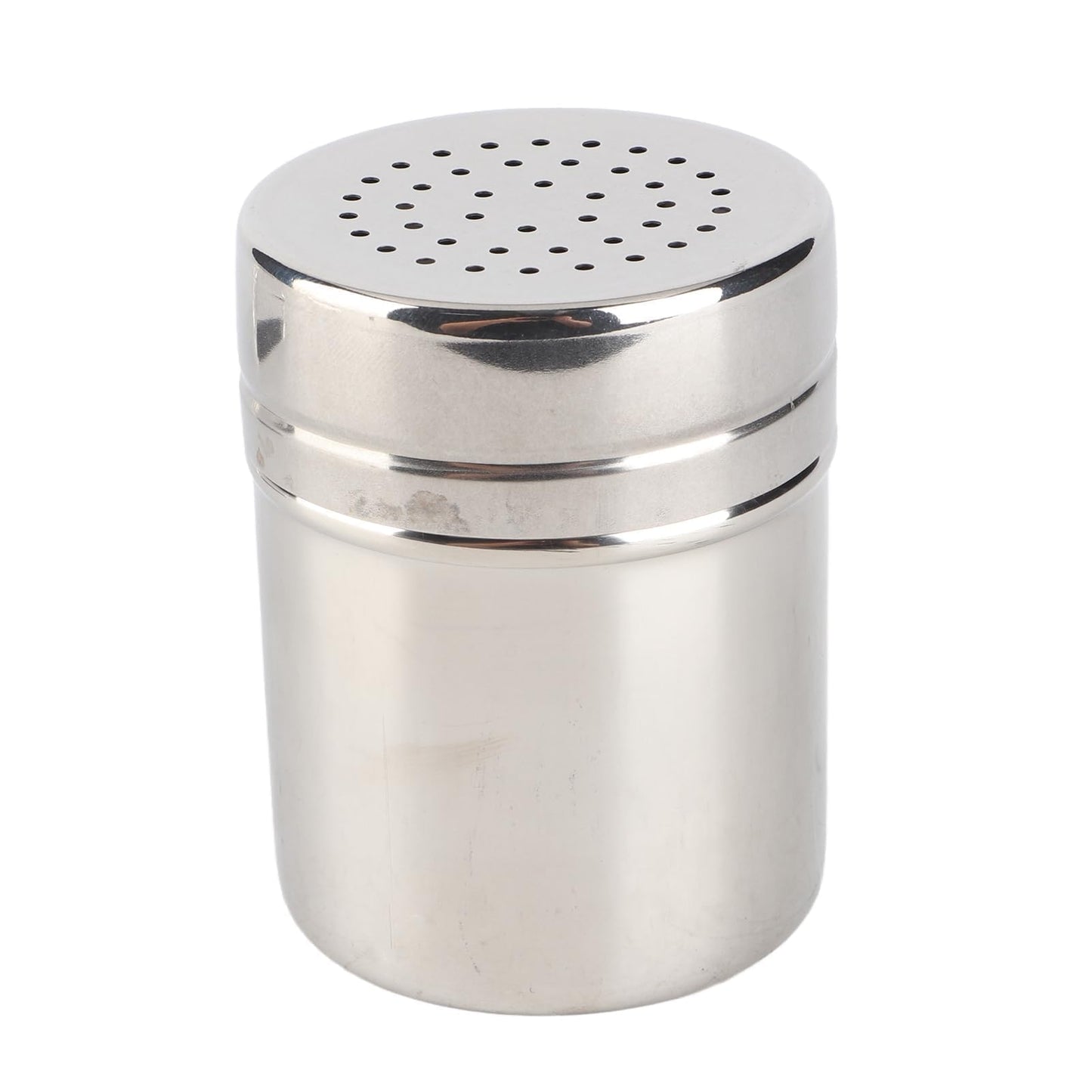 Kukyller 2PCS Stainless Steel Salt and Pepper Shakers Set, Salt Pepper Cooking Dredge Shakers, Seasoning Spicessss Condiment Bottle for Powder Sugar Cooking Kitchen Baking (M)