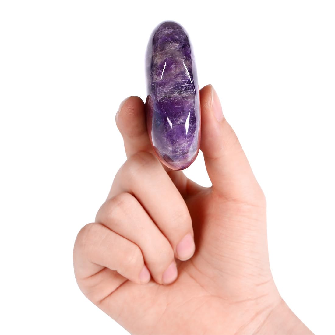 MAIBAOTA 60 mm Amethyst Crystal Rock Large Heart Stone Healing Crystals Gifts for Women Natural Reiki Gemstone Polished Heart Shaped Rocks Meditation