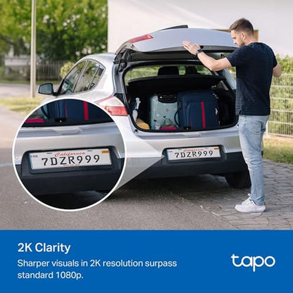 Tapo TC82 2K Battery Security Camera Outdoor Wireless, Indoor & Outdoor CCTV Camera, Colour Night Vision, No Monthly Fee, AI Detection, IP65, 180-Day Battery Life, Works with Alexa & Google