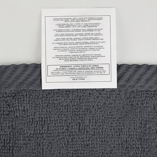 Utopia Towels - Premium Hand Towels - 100% Combed Ring Spun Cotton, Ultra Soft and Highly Absorbent, Extra Large Thick Hand towels 41 x 71 cm, Hotel & Spa Quality Hand Towels (6-Pack) (Grey)