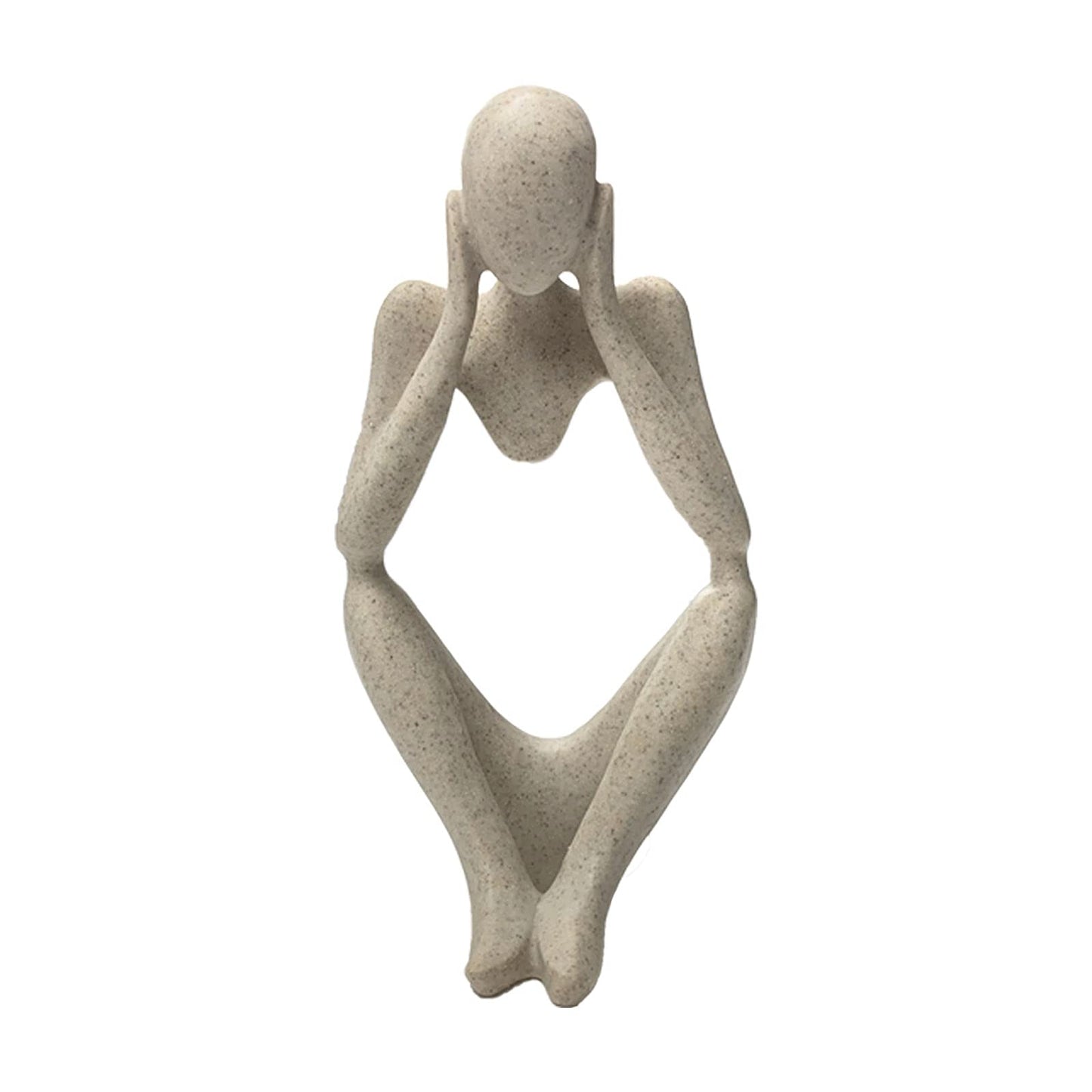 prosfalt Sandstone Resin Thinker Style Abstract Sculpture Statue Collectible Figurines Home Office Bookshelf Desktop Decor(Sandstone - think Deeply)