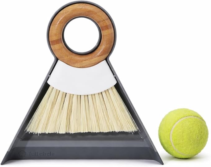 Full Circle Tiny Team Mini Compact Brush & Dustpan Set, Portable Handheld Broom