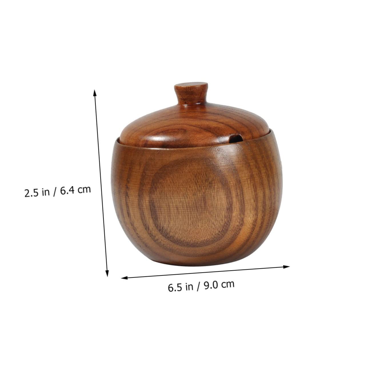 Garneck Elegant Wood Grain Condiment Pot Spice Organizer Lids Wooden Seasoning Jars for Salt Spices Seasonings Kitchen Box Lid Wood Condiment Container