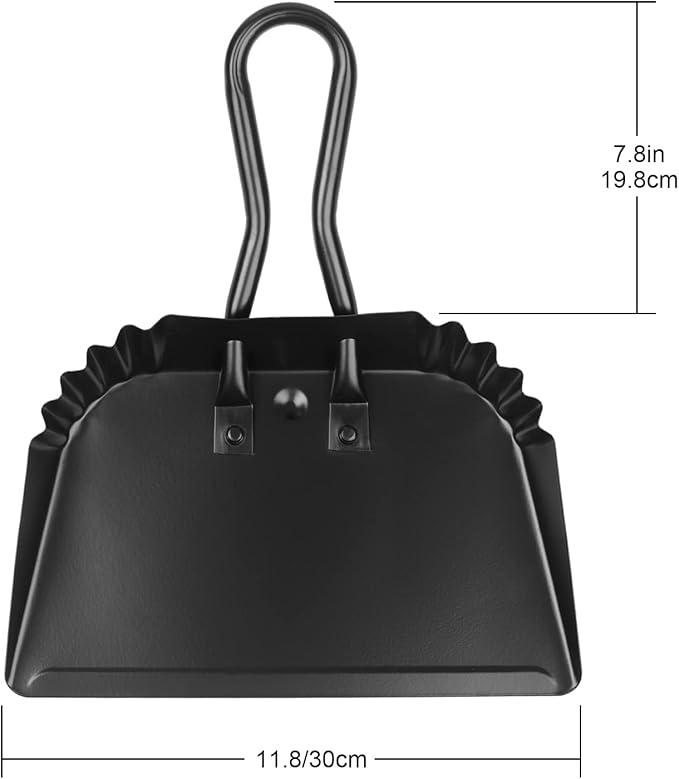 Heavy Duty Black Metal Dust Pan -Handheld Dustpan