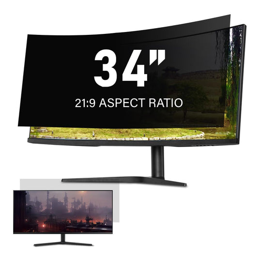 34 Inch Computer Privacy Screen Filter for 21:9 Ultra-Wide Aspect Ratio Widescreen Monitor - Anti Glare Blue Light Filter, Removable Computer Monitor Privacy Shield, Anti-Scratch Screen Protector