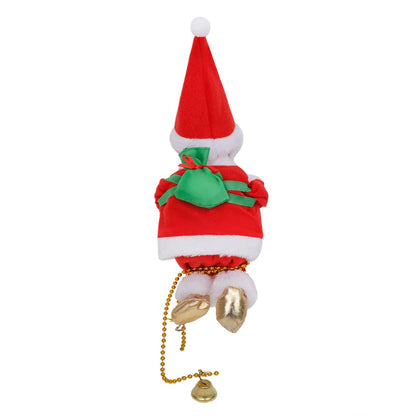 Climbing Santa Claus 9" Christmas Ornament Xmas Decoration Climbs Up and Down Battery Operated Toy with Light Music and Sound Animated Climbing on Beads Musical Moving Figure Xmas Christmas Ornament