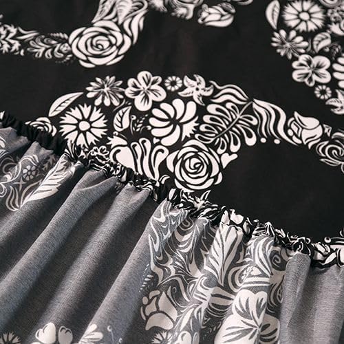 SDIII 4PCS Sugar Skull Sheets Set Full, Soft Microfiber Gothic Bedding Skeleton Sheet Set, Goth Skull Halloween Sheets Full Deep Pocket Hotel Luxury