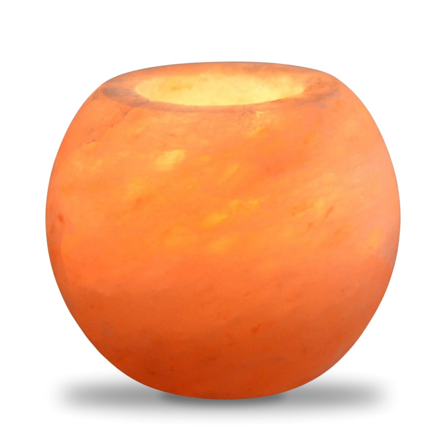 Zen'Light Himalayan Salt Crystal Candle Holder Sphere 900 g – 100% Genuine Natural Himalayan Salt Crystal – Hand Carved – Candle Holder Made of Quality Natural Material – Rounded Shape