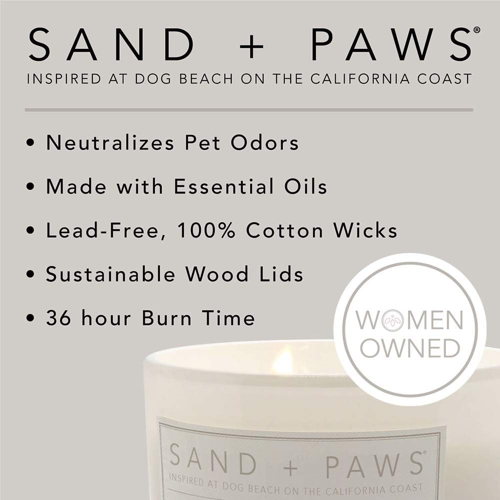 Sand + Paw Scented Candle - Crushed Candy Cane – Additional Scents and Sizes – 100% Cotton Lead-Free Wick - Luxury Air Freshening Jar Candles - Perfect Home Decor – 12oz