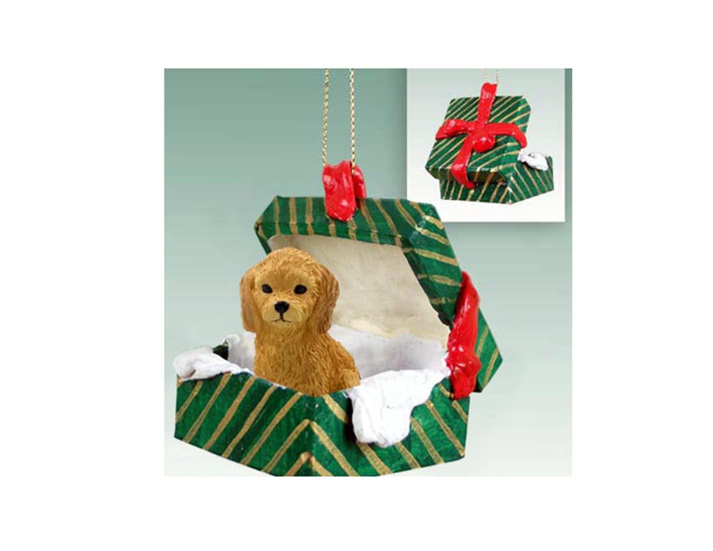 Animal Den Goldendoodle Gift Box Christmas Ornament