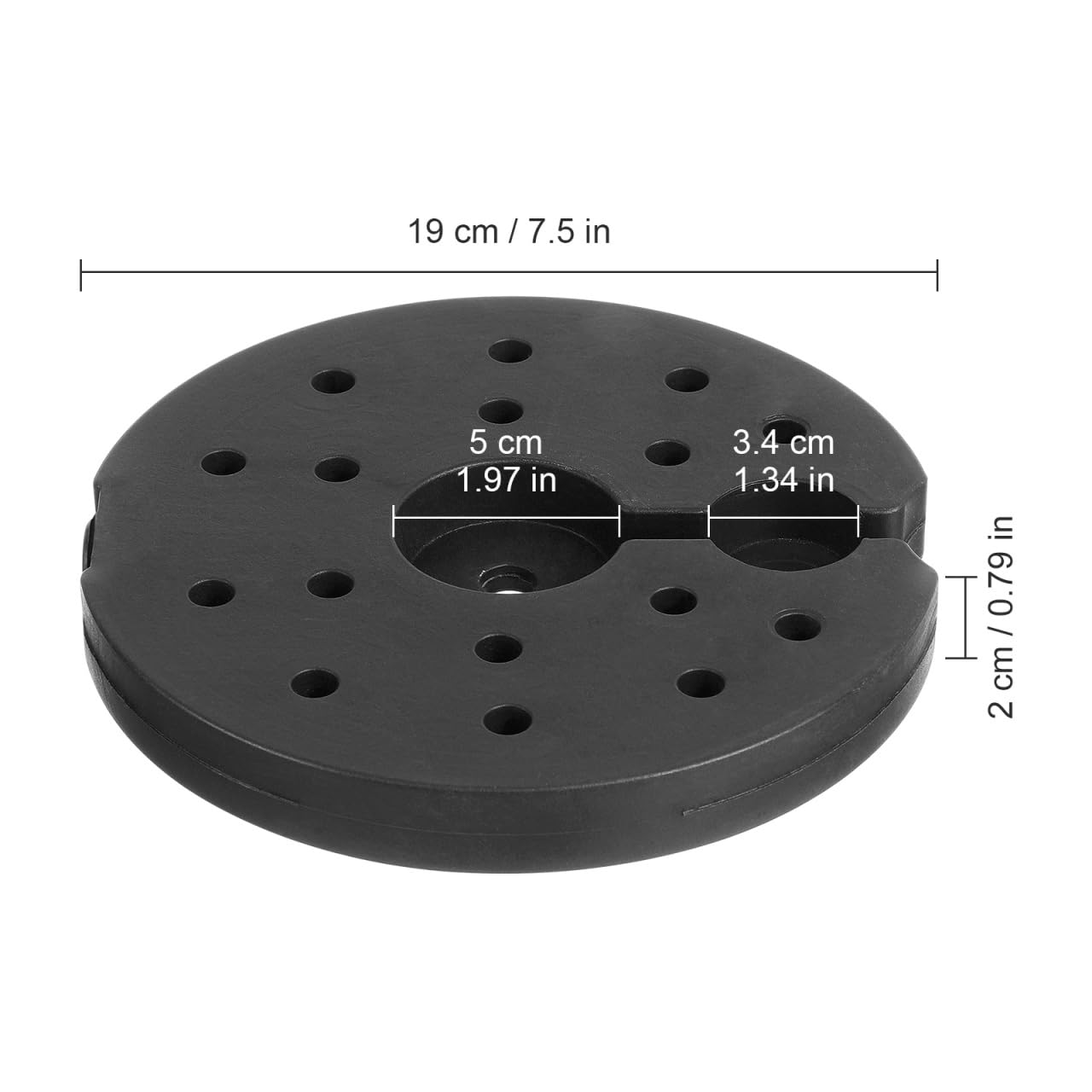 HOLIDYOYO Weighted Floor Lamp Base 7.48X7.48X0.78In Plastic Replacement Stand Stable Loader for Desk and Floor Lamps Lamp Base Accessory for Home Lighting