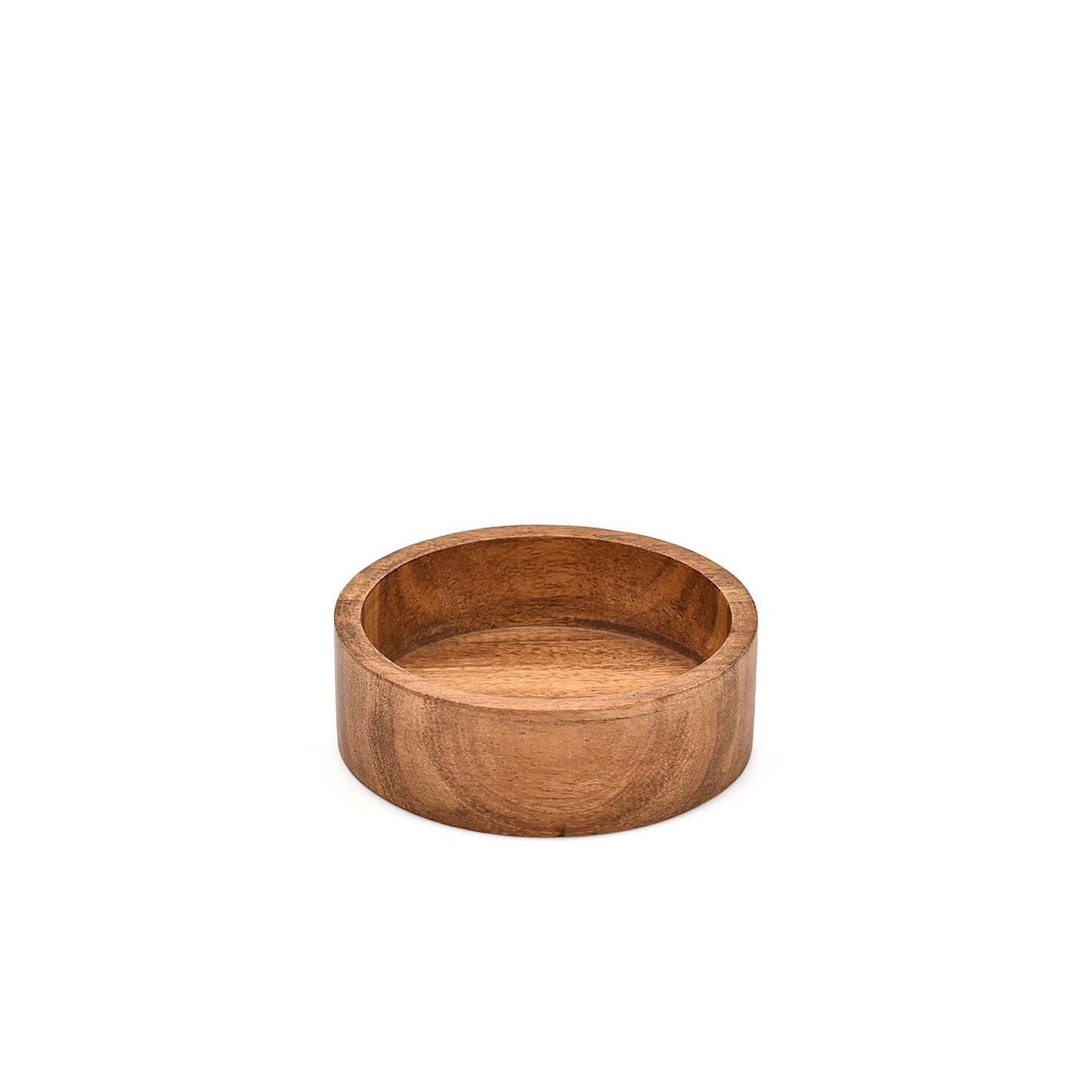 BHAVATU Bowl Set Acacia Wooden Condiment Bowls for Dips, Olives, Spices & Entertaining (Set of 4) (4" X 4" X 1.5")