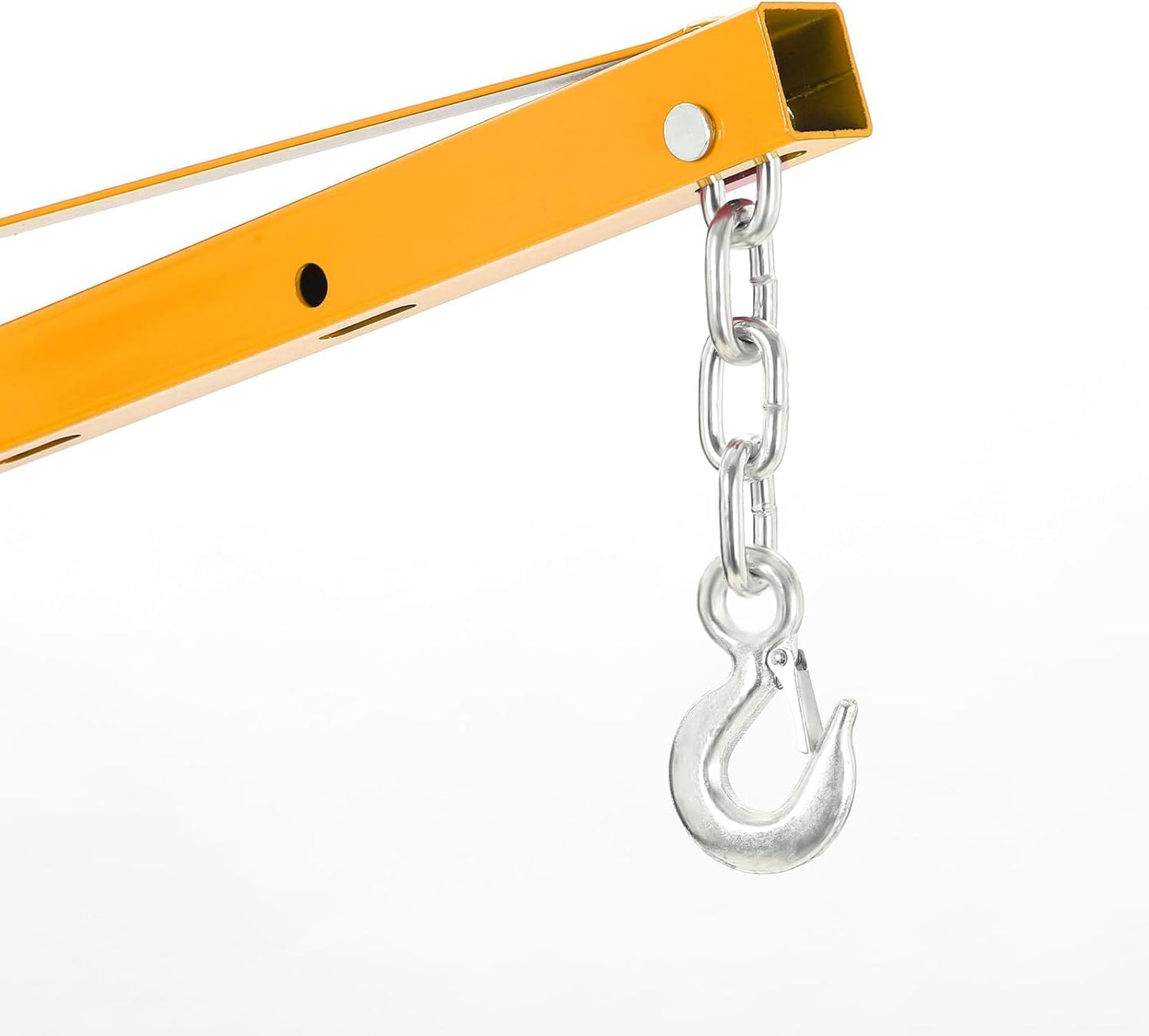 MERXENG Hydraulic Pickup Truck Crane, 1000 Lbs Capacity, 360°Swivel, Hitch Mounted Crane with 3 Adjustable Capacities of 500 Lbs, 750 Lbs and 1000 Lbs for Lifting Goods in Construction, Yellow