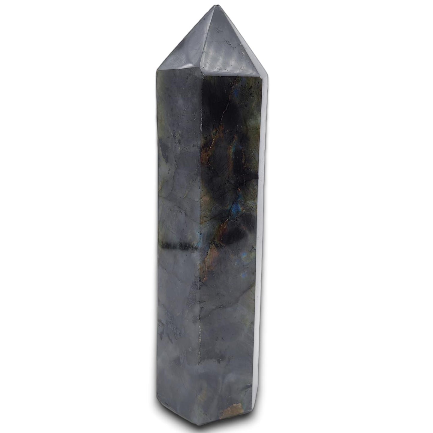XMHOME Labradorite Crystal Tower 6 Faceted Healing Crystal Point Wand 1-1.5 Lbs Quartz Tower Large for Meditation Reiki Collection