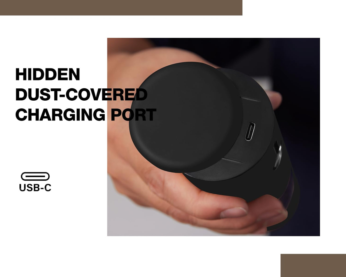 Stainless Steel Rechargeable Electric Salt and Pepper Grinder Set, USB Charging with Dust Cover, 6 Adjustable Grinding Modes + LED Light 2packBlack+Cream