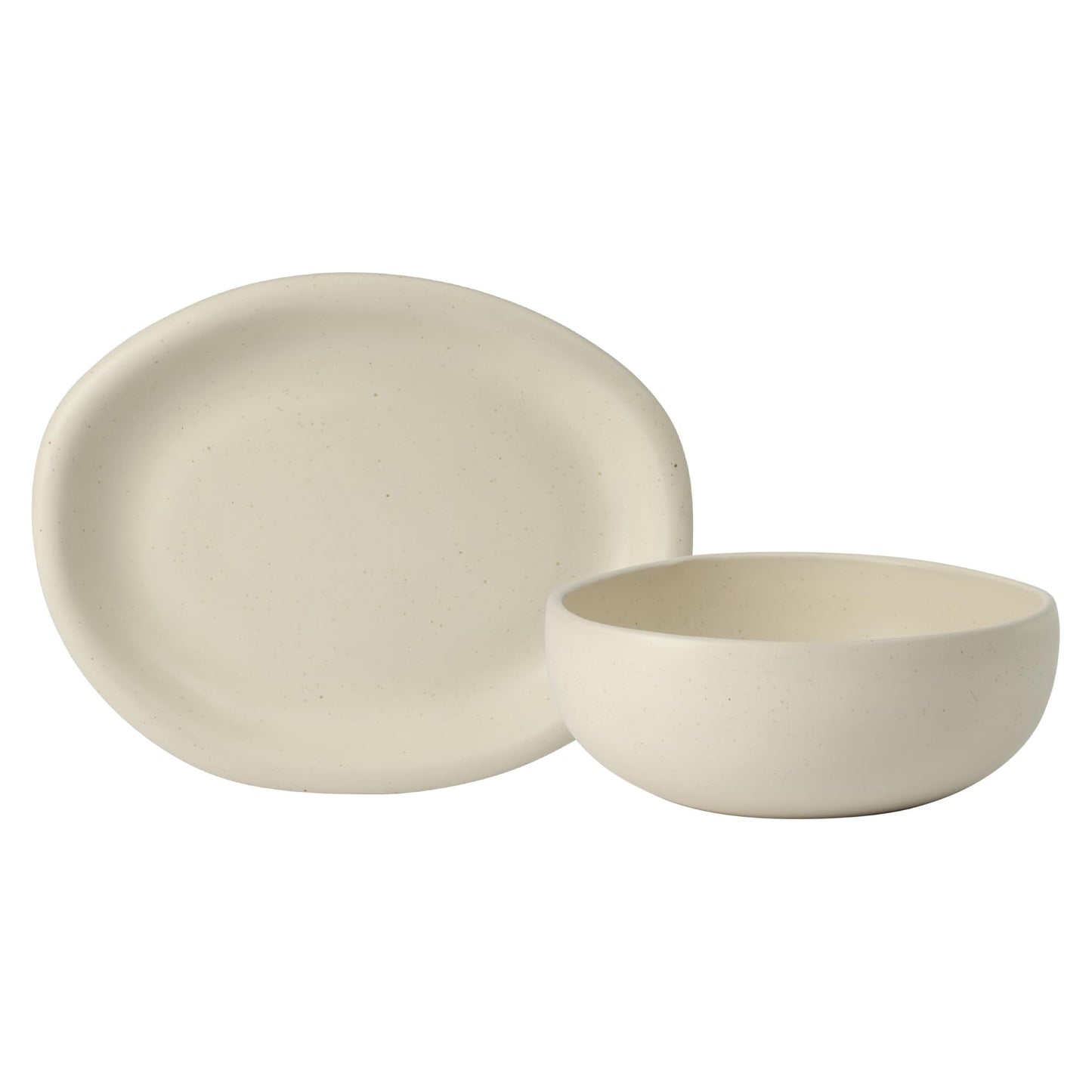 Bloomhouse - Two Time Oprah's Favorite Things Winner - Corsica Clay 2-Piece Serving Set – Oval Platter and Bowl in Sea Salt White, Durable Stoneware for Entertaining & Everyday Use