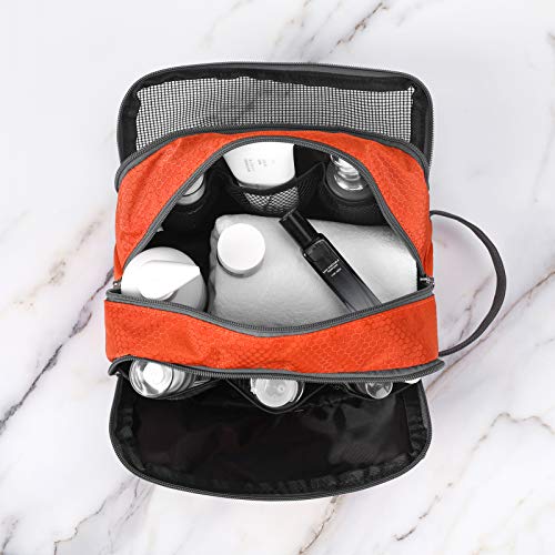Gonex Men Toiletry Bag with Strap Sport Style Repellent Showerproof Nylon Orange