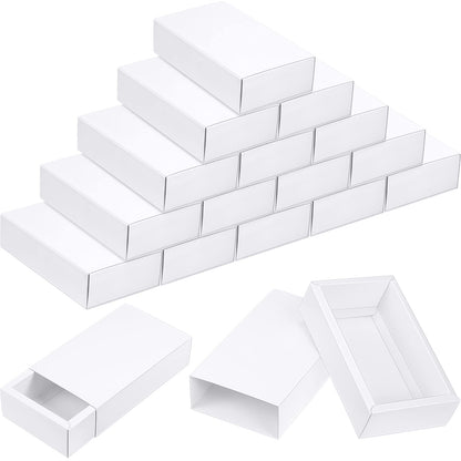 Zonon 30 Pieces Kraft Paper Drawer Box, Mini Crafts Cardboard Gift Boxes for Business and Soap Jewelry Candy Wedding Party Favors Present Packaging Organizer (White)