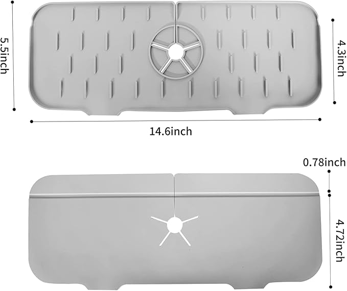 Silicone Faucet Sink Mat Sink Splash Guard, Sink Drain Pad Behind Faucet