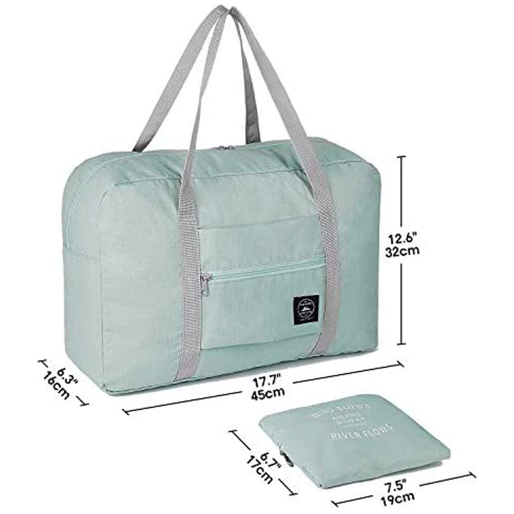 2 Pack Foldable Travel Duffel Bag for Airlines Carry on Bag Weekender Overnight Hospital Tote Bag Gym Duffel Bag, BLUE&PINK