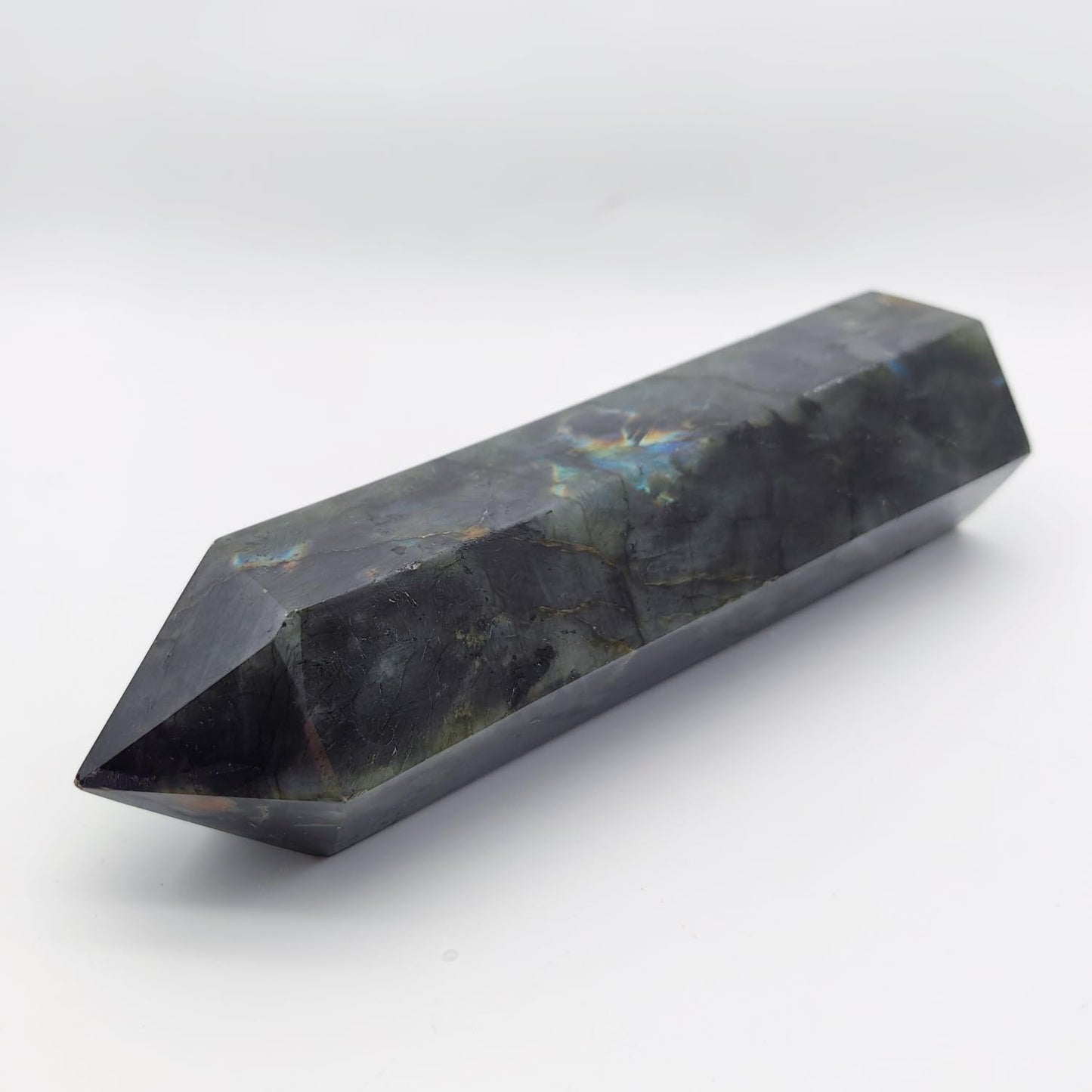 XMHOME Labradorite Crystal Tower 6 Faceted Healing Crystal Point Wand 1-1.5 Lbs Quartz Tower Large for Meditation Reiki Collection