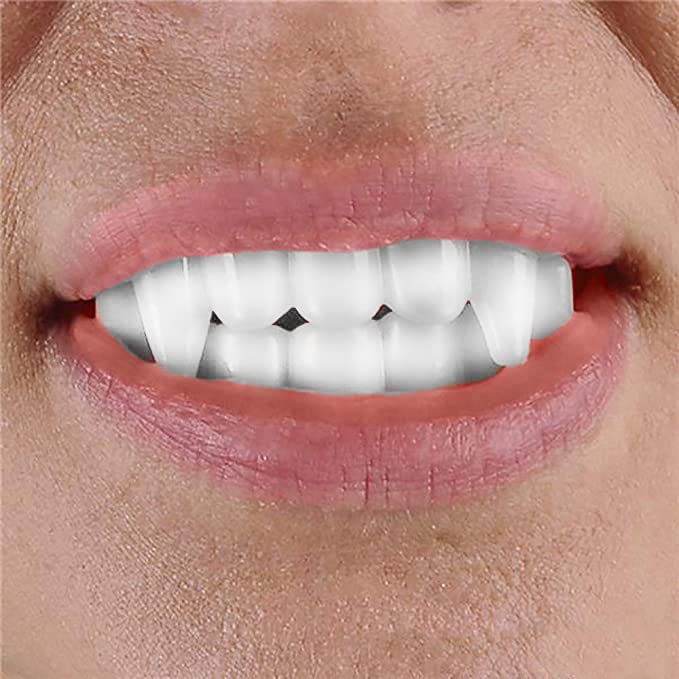 The Dreidel Company Halloween White Teeth Fangs Teeth, Costume, Funny Halloween Dress-Up, Pretend Play Decoration (12-Pack)