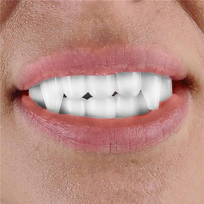 The Dreidel Company Halloween White Teeth Fangs Teeth, Costume, Funny Halloween Dress-Up, Pretend Play Decoration (12-Pack)