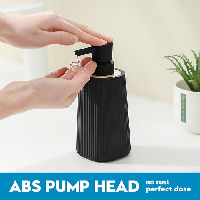 Small Soap Dispenser for Bathroom and Kitchen, Modern Farmhouse Striped Style