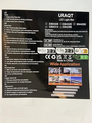 URAQT 12V Interior LED Light Bar, 4 Packs 120 LEDs 1600LM Universal Strip Light with ON/OFF Switch, for Van Light Bar, Motorcycles, Cars, Caravan, RV, Trucks, Boats, Indoors Universal Strip Light