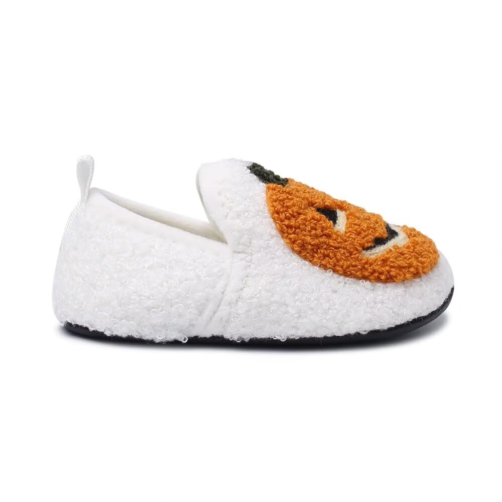 UCUHNB Pumpkin Slippers Socks Indoor Pumpkin Shoes Toddler Boys Girls House Slippers Lightweight Home Shoes Pumpkin 5.5-6Toddler