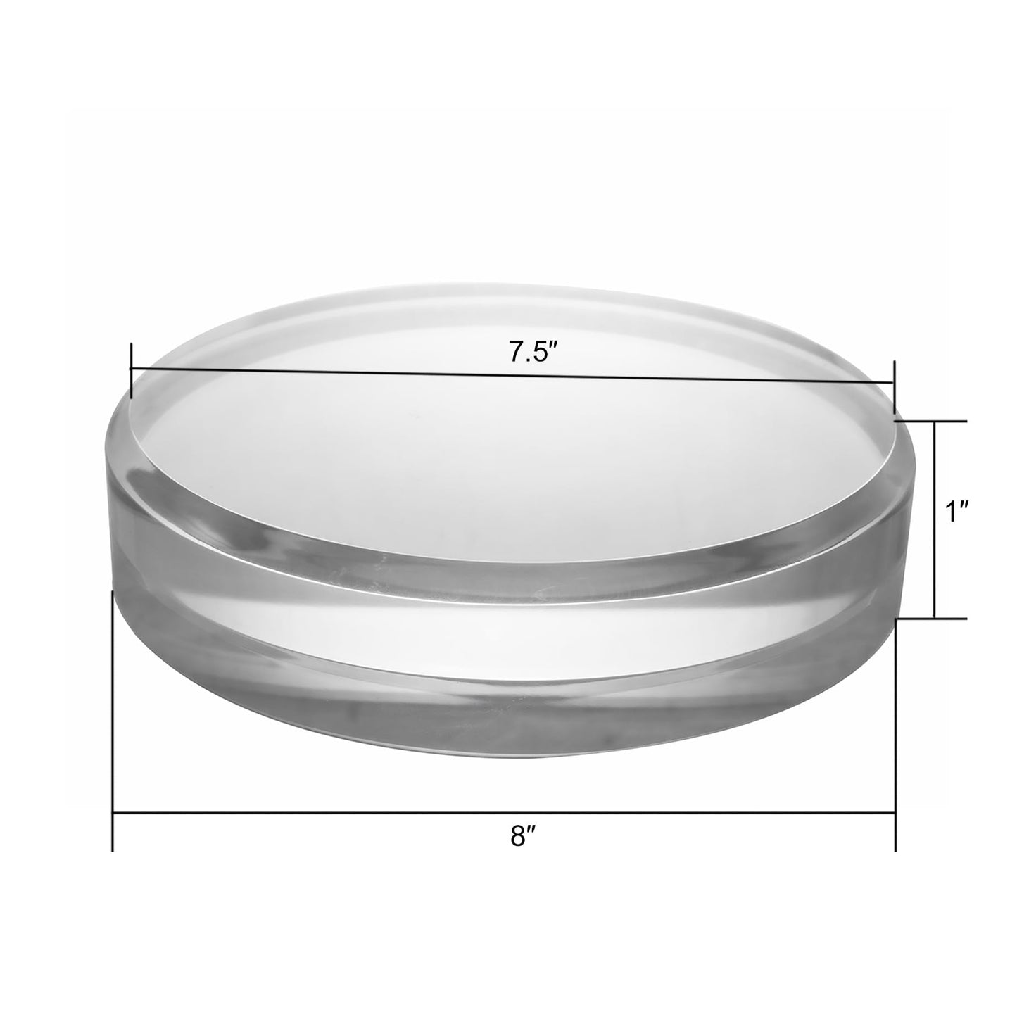 CiaoHER 1in Beveled Acrylic Disc Display Block, Round, 8"