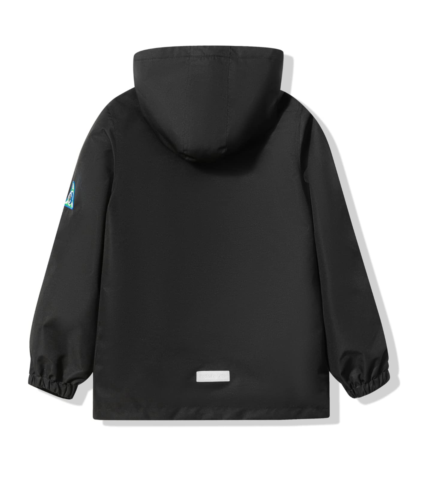 YoungSoul Boys Girls Waterproof Jackets Kids Lightweight Fleece Lined Raincoat School Coats with Detachable Hood Black 10-11 Years