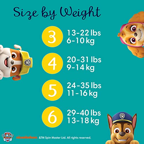 Pampers Baby-Dry Paw Patrol Edition Size 5, 186 Nappies, 11kg - 16kg, Monthly Pack, with A Stop & Protect Pocket to Help Prevent Leaks at The Back