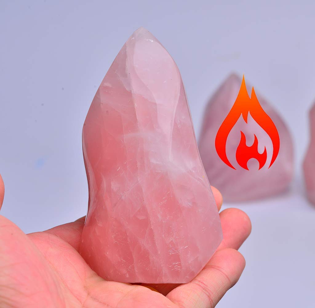 AMOYSTONE Crystal Towers Selenite Wands Large Rose Quartz Meditation Crystals Great Gifts