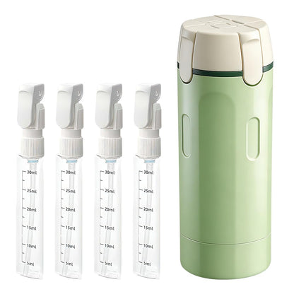 NOGCAW 4-in-1 Travel Dispenser Bottle Refillable, 2026 New 4 Pack 30ML Travel Bottles for Toiletries, Leak Proof Travel Size Containers, Shampoo and Conditioner Bottles (Green+White) (Green)