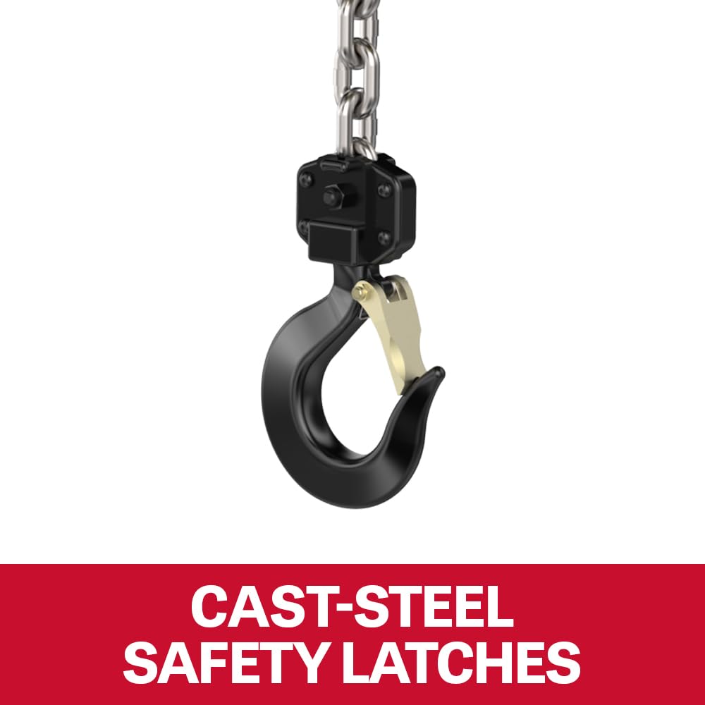 JET 2-Ton Hand Chain Hoist, 15' Lift, Overload Protection (L-100-200WO-15)