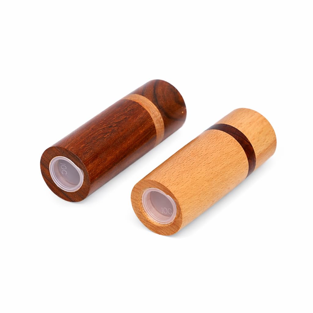 Wooden Salt & Pepper Shaker Set of 2 | Premium Oak & Rosewood | Tabletop Spice Shakers for Dining Table & Kitchen