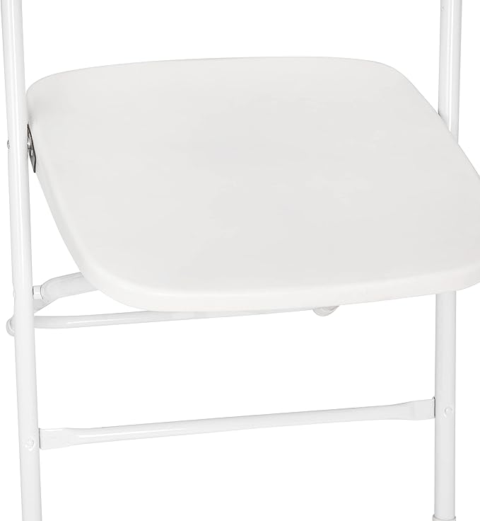 Flash Furniture Hercules Series Big & Tall Stackable Plastic Folding Chairs, Extra Wide Commercial Event Seats, Set of 4, White