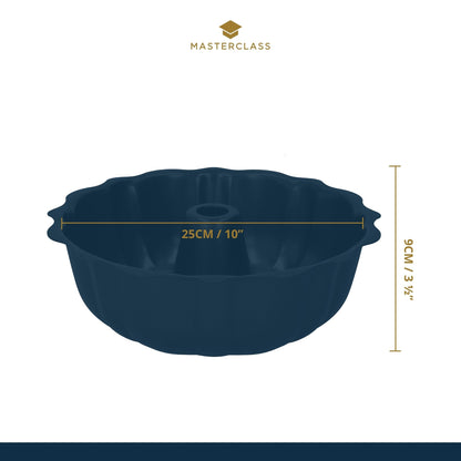 MasterClass FBA_KCMCHB18 27 cm Fluted Ring Cake Tin with PFOA Non Stick Coating, Robust 1 mm Thick Carbon Steel, 10.5 Inch Savarin Mould, Grey