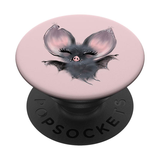 Halloween Bat Adorable Gothic Pink Grey Teen Girl Women PopSockets Adhesive PopGrip
