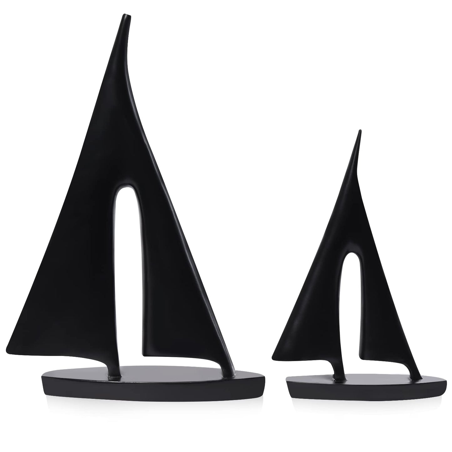 Saysmile Modern Sculptures Home Decor, Sailboat Decor Ornament, Boat Decorations Statue Decor, Art Sculptures and Statues, Sailboat Gifts Home Office Bathroom Shelf Decor (Black-2 Pack)