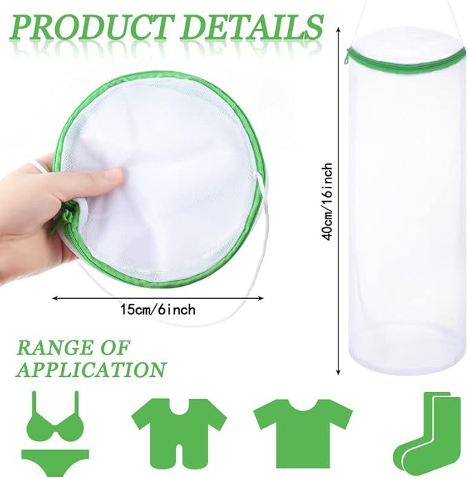 Boao Sock Laundry Bag with Mesh & Zipper
