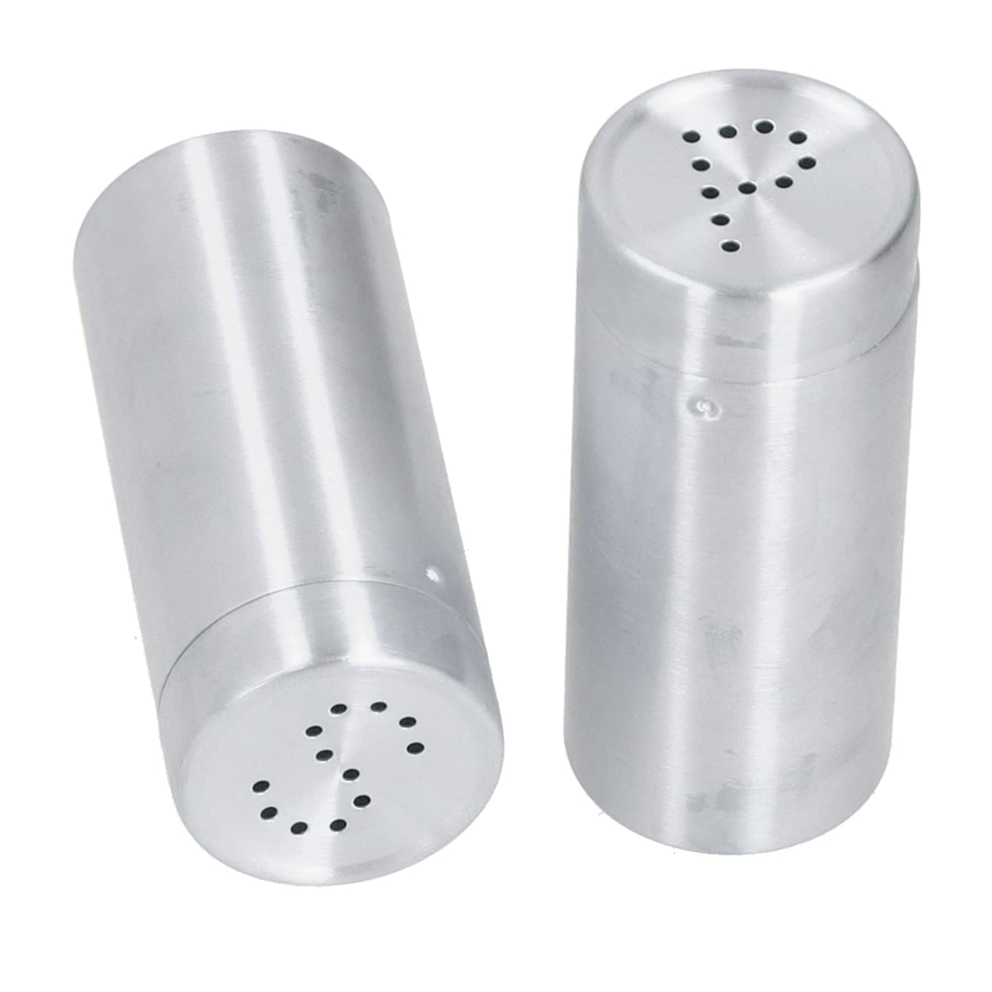 2Pcs Stainless Steel Spices Shakers, Salt and Pepper Shakers Set Seasoning Bottle Spices Jars Dispenser with Shaker Lids Silver