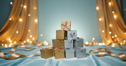 GP SUP 6 Pcs Gold & 6 Pcs Silver Gift Boxes with Lids for Birthdays, Easter, Father's Day, Women's Day,Graduation and All Occasions, (12-Count, Finish Size 6'' x 6''x 6'')