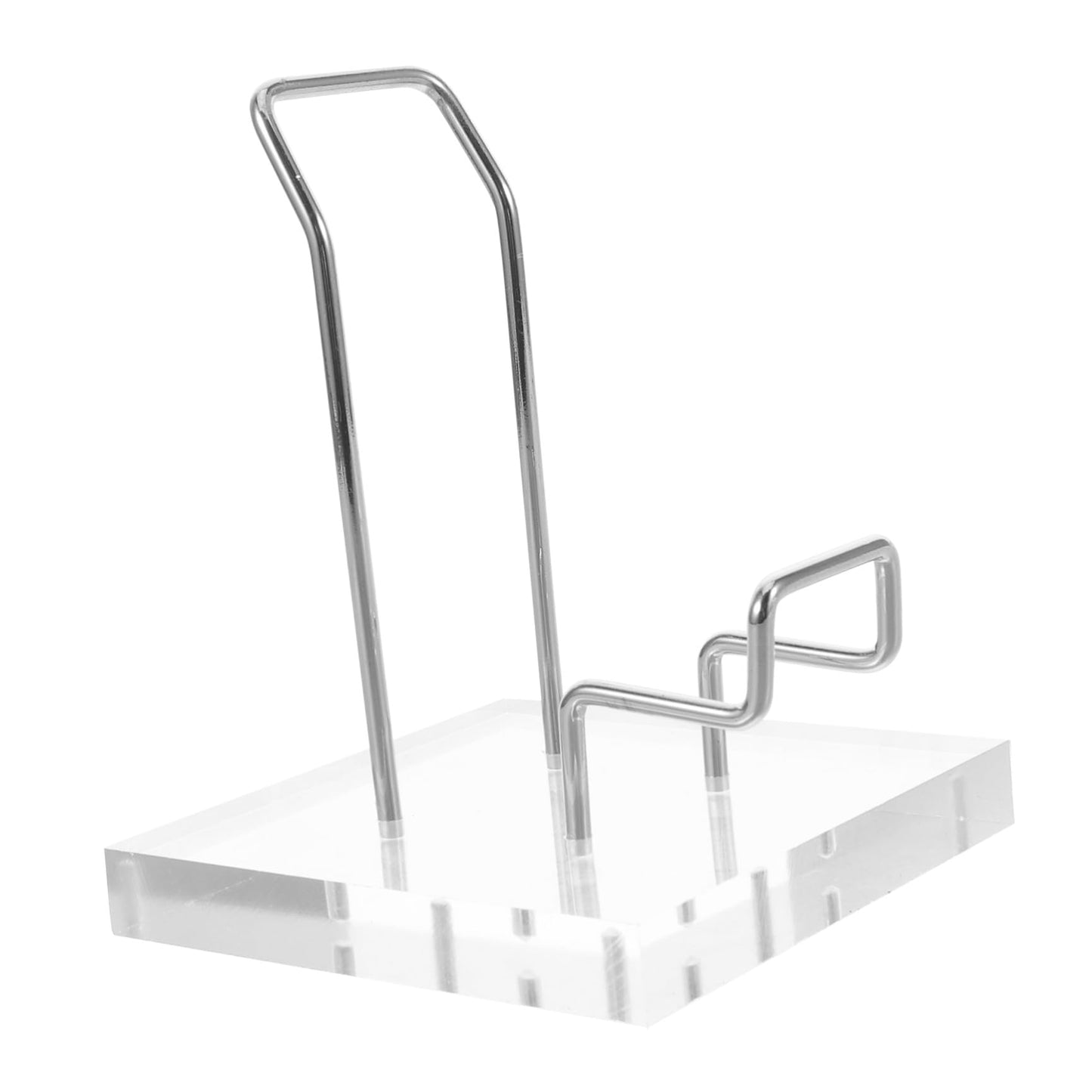 Sosoport Acrylic Crystal Mineral Display Shelf Large Acrylic Display Rack with Silver Iron Frame for Retail Store Office Party Decoration